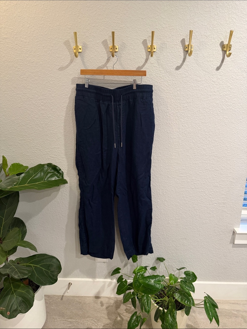 Quince Navy Drawstring Women's Linen Pants